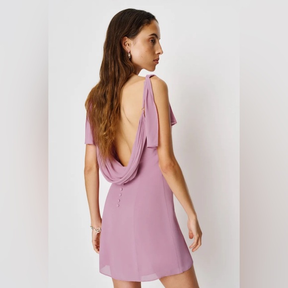 Reformation Dorsia Mini Dress in sugar plum - Picture 3 of 4